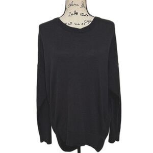 Lauren Ralph Lauren Women's Slouchy Rib Knit Sweater Black size L Minimalist